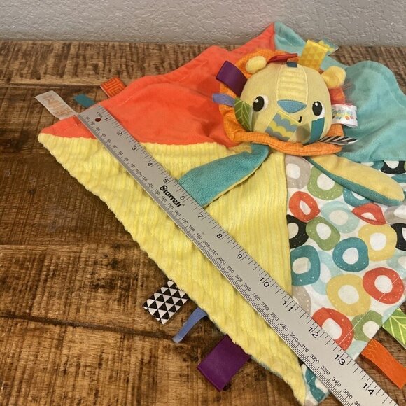 Taggies Bright Star Plush Lion Lovey 14" Square Security Blanket Baby Crib Toy - Picture 5 of 8